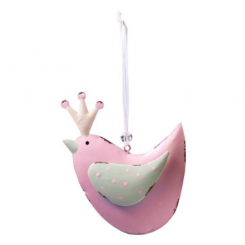 Metall-Vogel zum Hängen "pink"